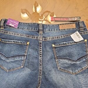 Rock & Roll Cowgirl Mid Rise Blue Boot Cut Jeans